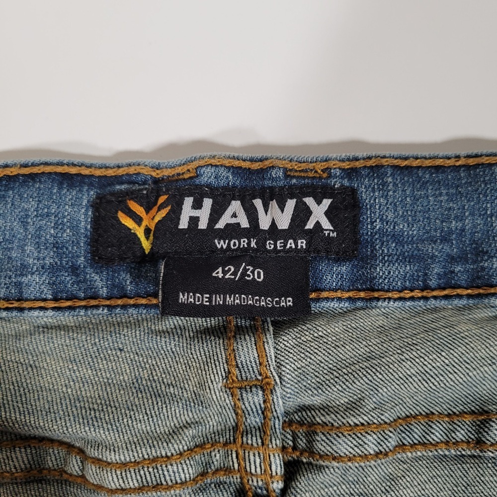 HAWX Work Gear Jeans Relaxed Fit Denim Blue Comfort Size 42x30 (40x30) - Picture 3 of 11